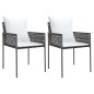 vidaXL Sillas jardín y cojines 2 uds ratán sintético marrón 54x61x83cm vidaXL Sillas jardín y cojines 2 uds ratán sintético marrón 54x61x83cm