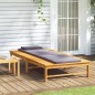 vidaXL Tumbona con cojín gris oscuro y almohada madera maciza acacia vidaXL Tumbona con cojín gris oscuro y almohada madera maciza acacia
