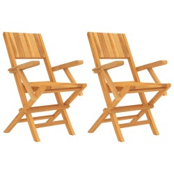 vidaXL Sillas de jardín plegables 2 uds madera maciza teca 55x61x90 cm