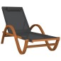 vidaXL Tumbona con cojín textilene gris y madera maciza de álamo vidaXL Tumbona con cojín textilene gris y madera maciza de álamo