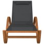 vidaXL Tumbona con cojín textilene gris y madera maciza de álamo vidaXL Tumbona con cojín textilene gris y madera maciza de álamo