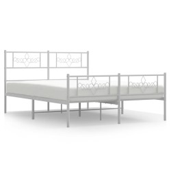 vidaXL Estructura cama metal con cabecero y estribo blanco 120x200 cm