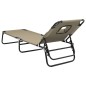 vidaXL Tumbona plegable acero recubrimiento en polvo tela Oxford taupe