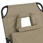 vidaXL Tumbona plegable acero recubrimiento en polvo tela Oxford taupe