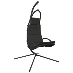 vidaXL Silla colgante jardín con cojín acero y tela Oxford gris oscuro