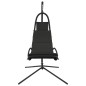 vidaXL Silla colgante jardín con cojín acero y tela Oxford gris oscuro