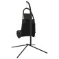 vidaXL Silla colgante jardín con cojín acero y tela Oxford gris oscuro