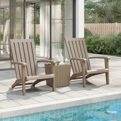vidaXL Sillas de jardín Adirondack 2 uds polipropileno marrón claro