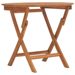 vidaXL Mesa de jardín plegable madera maciza de teca Ø 85x75 cm