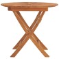 vidaXL Mesa de jardín plegable madera maciza de teca Ø 85x75 cm