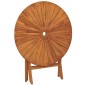 vidaXL Mesa de jardín plegable madera maciza de teca Ø 85x75 cm