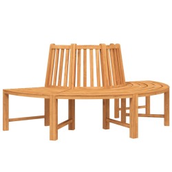 vidaXL Banco de árbol semicircular madera maciza de teca Ø201 cm