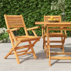 vidaXL Sillas de jardín plegables 2 uds madera maciza teca 55x62x90 cm