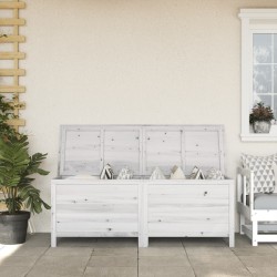 vidaXL Arcón de jardín madera maciza abeto blanco 150x50x56,5 cm