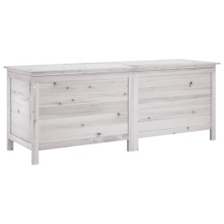 vidaXL Arcón de jardín madera maciza abeto blanco 150x50x56,5 cm