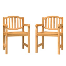 vidaXL Sillas de jardín 2 unidades madera maciza de teca 58x59x88 cm