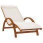 vidaXL Tumbona con cojín textileno blanco y madera maciza de álamo vidaXL Tumbona con cojín textileno blanco y madera maciza de álamo
