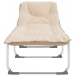vidaXL Tumbona plegable tela beige