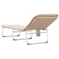 vidaXL Tumbona plegable tela beige