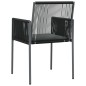vidaXL Sillas jardín con cojines 2 uds ratán PE negro 54x60,5x83,5cm vidaXL Sillas jardín con cojines 2 uds ratán PE negro 54x60,5x83,5cm