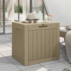 vidaXL Caja de almacenaje de jardín PP marrón claro 55,5x43x53 cm