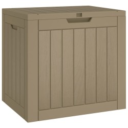 vidaXL Caja de almacenaje de jardín PP marrón claro 55,5x43x53 cm