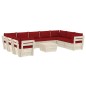 vidaXL Muebles de jardín de palés 10 piezas y cojines madera de abeto vidaXL Muebles de jardín de palés 10 piezas y cojines madera de abeto