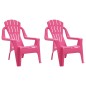 vidaXL Sillas de jardín niños 2 uds aspecto madera PP rosa 37x34x44 cm vidaXL Sillas de jardín niños 2 uds aspecto madera PP rosa 37x34x44 cm