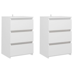 vidaXL Mesitas de noche 2 uds madera contrachapada blanco 40x35x62,5cm