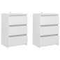 vidaXL Mesitas de noche 2 uds madera contrachapada blanco 40x35x62,5cm vidaXL Mesitas de noche 2 uds madera contrachapada blanco 40x35x62,5cm
