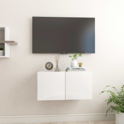 vidaXL Muebles de salón colgantes blanco brillo 60x30x30 cm