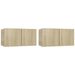 vidaXL Muebles de salón colgantes 2 uds roble Sonoma 60x30x30 cm
