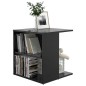 vidaXL Mesa auxiliar madera contrachapada negro brillante 45x45x48 cm