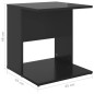 vidaXL Mesa auxiliar madera contrachapada negro brillante 45x45x48 cm