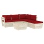 vidaXL Muebles de jardín de palets 6 piezas y cojines madera de abeto vidaXL Muebles de jardín de palets 6 piezas y cojines madera de abeto