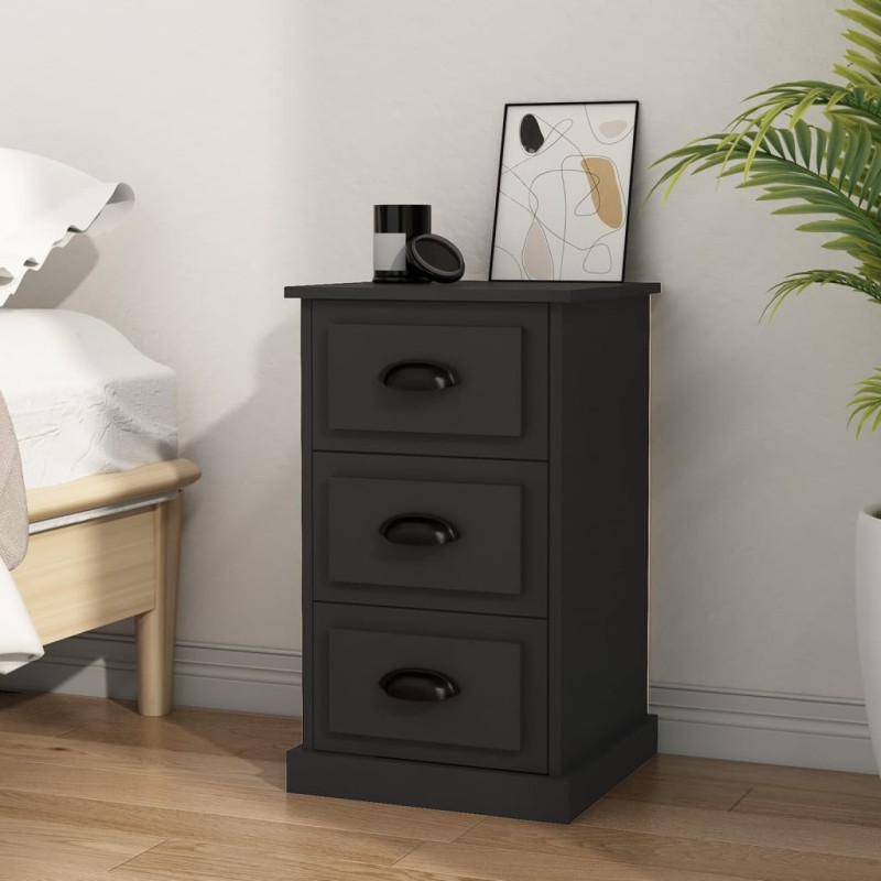 vidaXL Mesita de noche madera contrachapada negra 39x39x67 cm vidaXL Mesita de noche madera contrachapada negra 39x39x67 cm