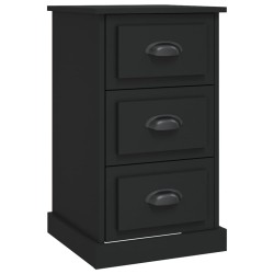vidaXL Mesita de noche madera contrachapada negra 39x39x67 cm