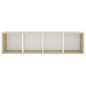 vidaXL Mueble TV madera contrachapada blanco y roble 142,5x35x36,5 cm vidaXL Mueble TV madera contrachapada blanco y roble 142,5x35x36,5 cm
