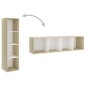 vidaXL Mueble TV madera contrachapada blanco y roble 142,5x35x36,5 cm vidaXL Mueble TV madera contrachapada blanco y roble 142,5x35x36,5 cm