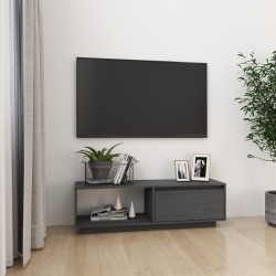 vidaXL Mueble de TV de madera maciza de pino gris 110x30x33,5 cm