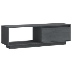 vidaXL Mueble de TV de madera maciza de pino gris 110x30x33,5 cm
