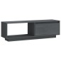 vidaXL Mueble de TV de madera maciza de pino gris 110x30x33,5 cm