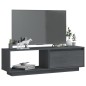 vidaXL Mueble de TV de madera maciza de pino gris 110x30x33,5 cm