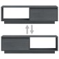 vidaXL Mueble de TV de madera maciza de pino gris 110x30x33,5 cm