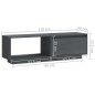 vidaXL Mueble de TV de madera maciza de pino gris 110x30x33,5 cm