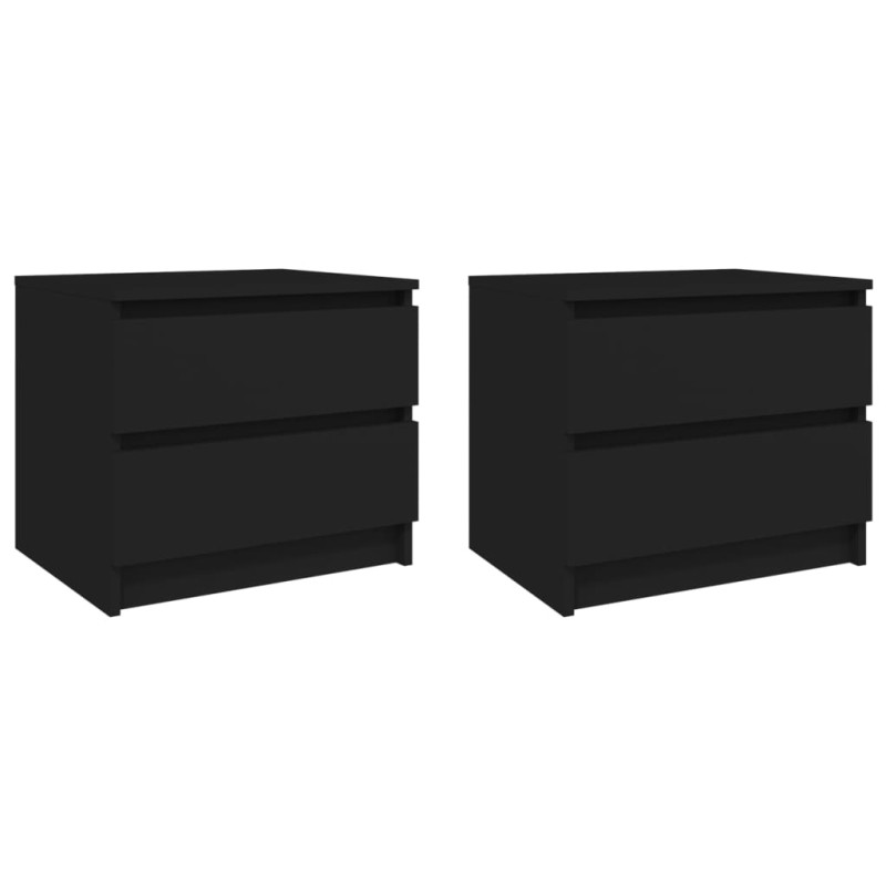 vidaXL Mesitas de noche 2 uds madera contrachapada negro 50x39x43,5 cm