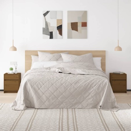 vidaXL Mesitas noche 2 uds madera maciza pino marrón miel 40x31x50 cm