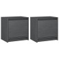 vidaXL Mesitas de noche 2 uds madera maciza pino gris 40x30,5x40 cm