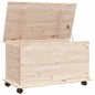 vidaXL Baúl de almacenaje con ruedas ALTA madera maciza 73x39,5x44 cm vidaXL Baúl de almacenaje con ruedas ALTA madera maciza 73x39,5x44 cm