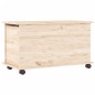 vidaXL Baúl de almacenaje con ruedas ALTA madera maciza 73x39,5x44 cm vidaXL Baúl de almacenaje con ruedas ALTA madera maciza 73x39,5x44 cm